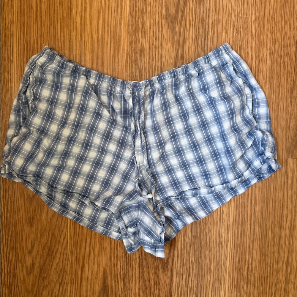Hollister Blue Plaid Athletic Shorts